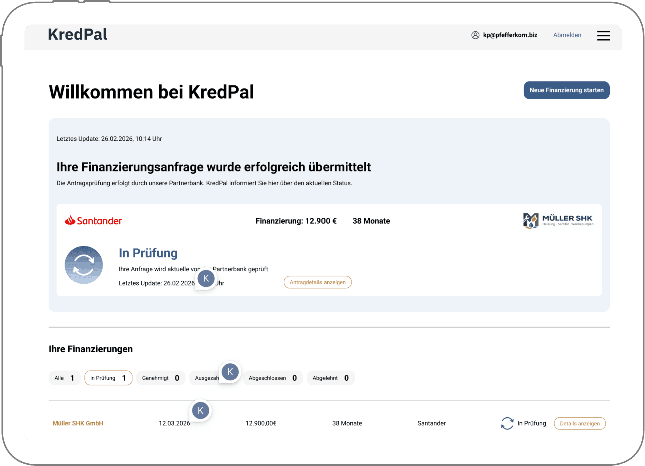 KredPal Kunden-Dashboard